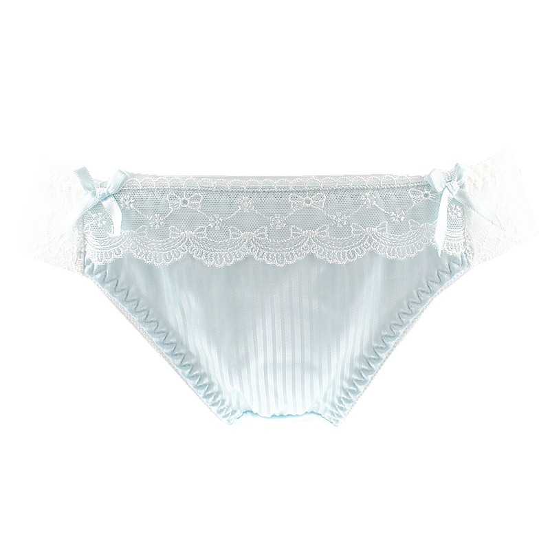 47710可爱胖次日系内裤三角裤秋季新款大码白色蓝色粉中腰牛奶丝