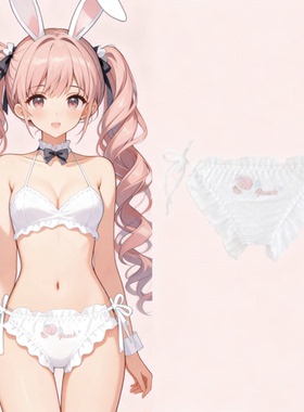 4152系绳刺绣甜美波点包臀系带刺绣蝴蝶结荷叶边低腰少女内裤纯棉