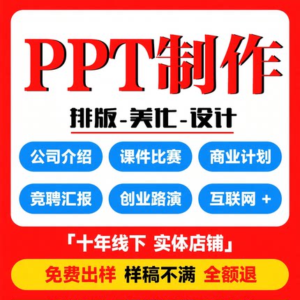 ppt制作代做定制设计美化修改企业宣传工作汇报说课课件总结述职
