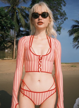 泰国设计师Aprlpoolday泳装 CHLO CROP TOP新款2025女三件套泳衣