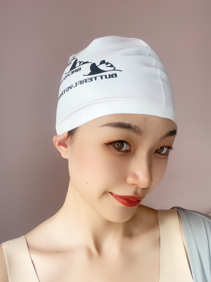 小熊猫游泳帽男女长发舒适不勒头专业防水大头围硅胶泳帽加大码
