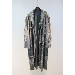 Zoehope 轻奢外单小湖羊皮毛一体简约气质西装领长款皮草外套女新