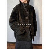 Zoehope高奢西班牙进口小拉贡皮毛一体极简柔软双面皮草外套女