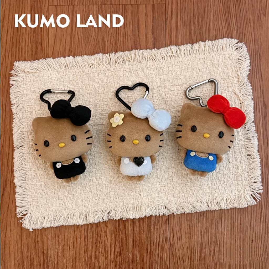 日本KUMO LAND凯蒂猫玩偶挂件kitty毛绒kt猫短腿黑皮可爱包包挂饰