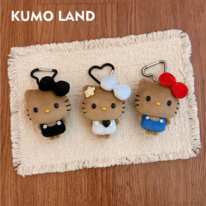 日本KUMO LAND凯蒂猫玩偶挂件kitty毛绒kt猫短腿黑皮可爱包包挂饰