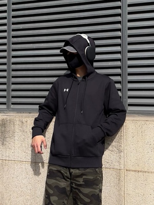 Under Armour安德运动训练针织连帽夹克外套 男女款黑21600305蓝