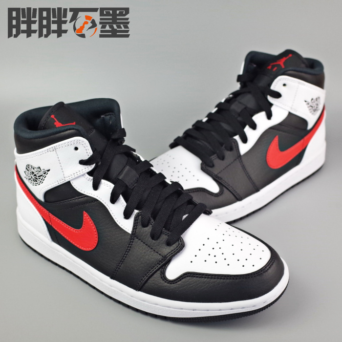 AJ1Mid中帮篮球鞋休闲复古黑白