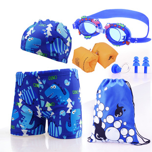 宝宝学游泳套装 新款 大小童男孩学生平角裤 卡通儿童游泳裤 男童泳裤