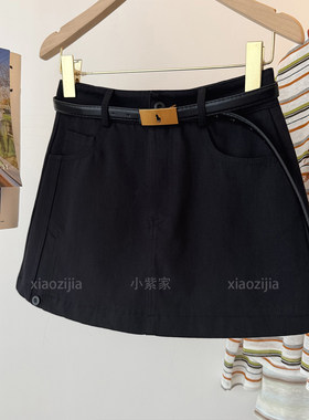 黑色高腰a字半身包臀短裙裤女秋