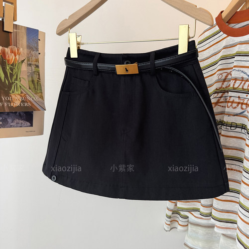 黑色高腰a字半身包臀短裙裤女秋