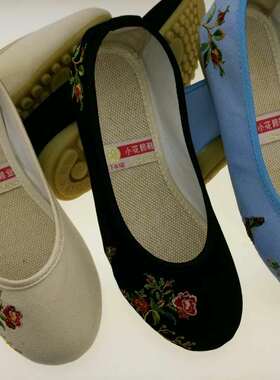 2020年新款足下有福小花园民族风绣花女士帆布鞋