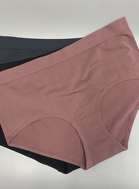棉制品女士三角裤一片式内裤妈咪中高腰纯色简约青年