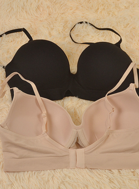 带钢圈托胸聚拢文胸无缝少女小胸调整型内衣防下垂薄杯有钢圈文胸