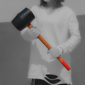 修安装 塑料榔头大小木柄香槟锤地板瓷砖装 锤子 橡胶锤 透明橡皮锤