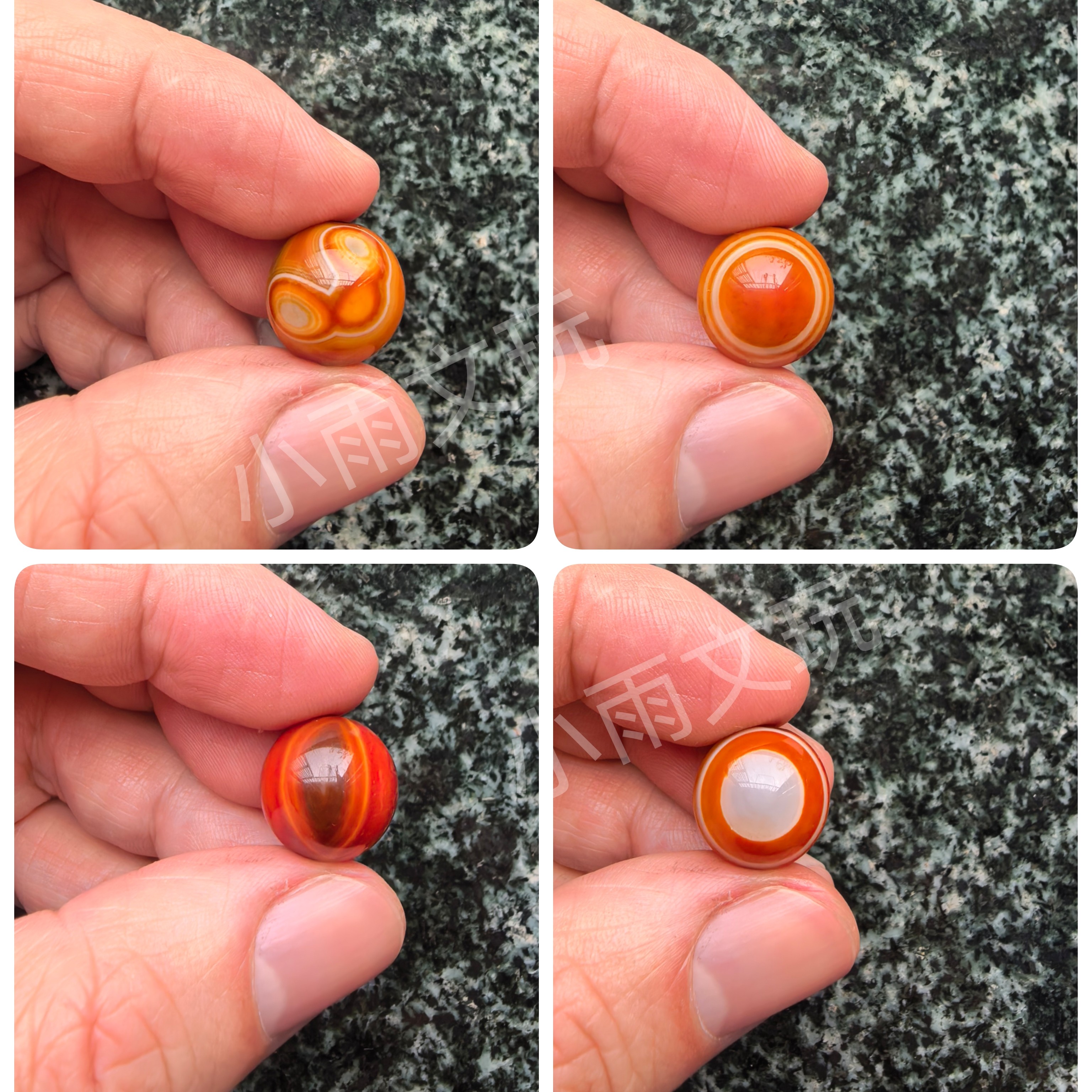 天然1.4带眼战红玛瑙14mm圆珠双眼珠多宝天珠对珠散珠羊眼DIY配珠