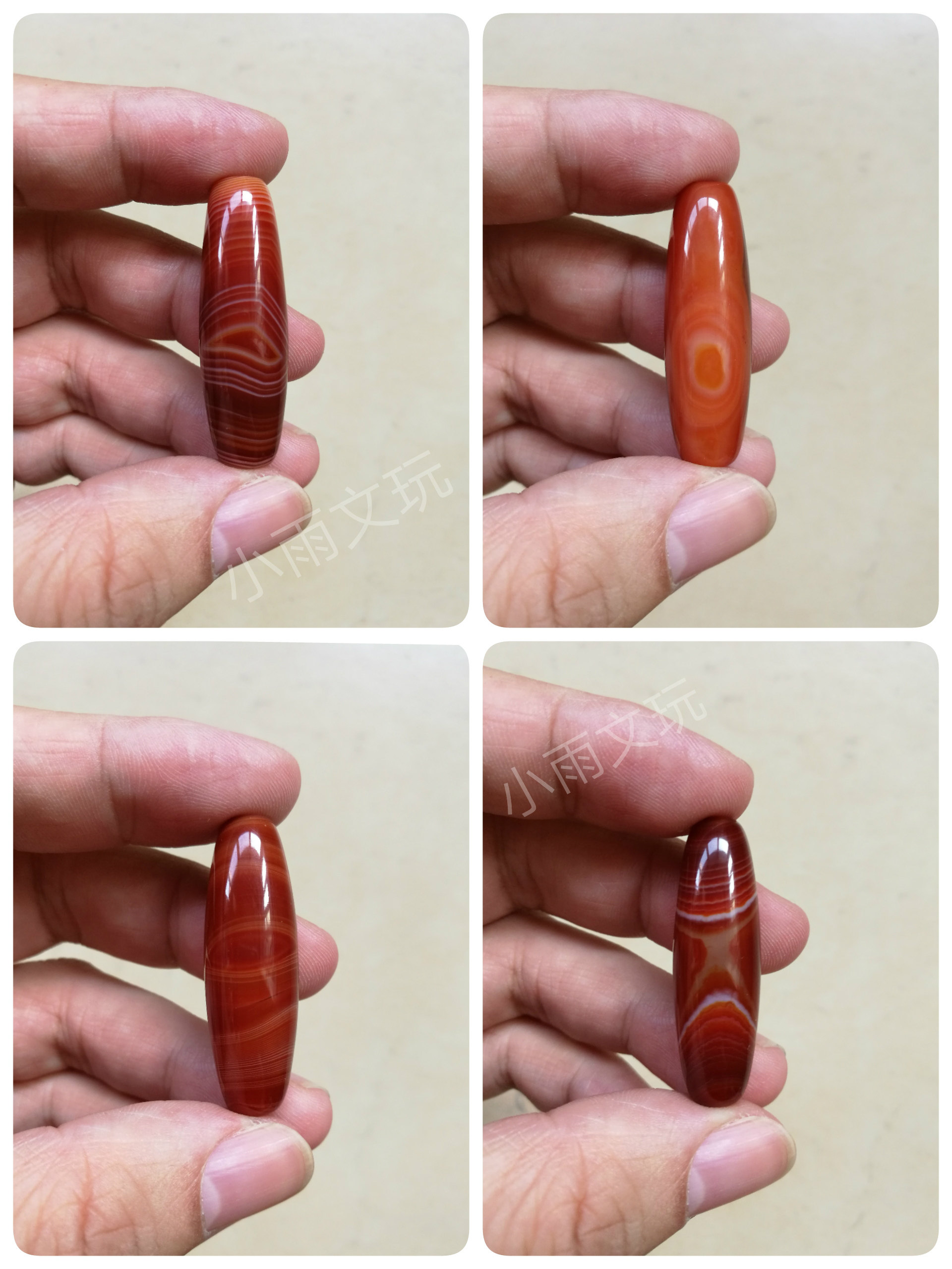 diy红色背云玛瑙星月菩提散珠