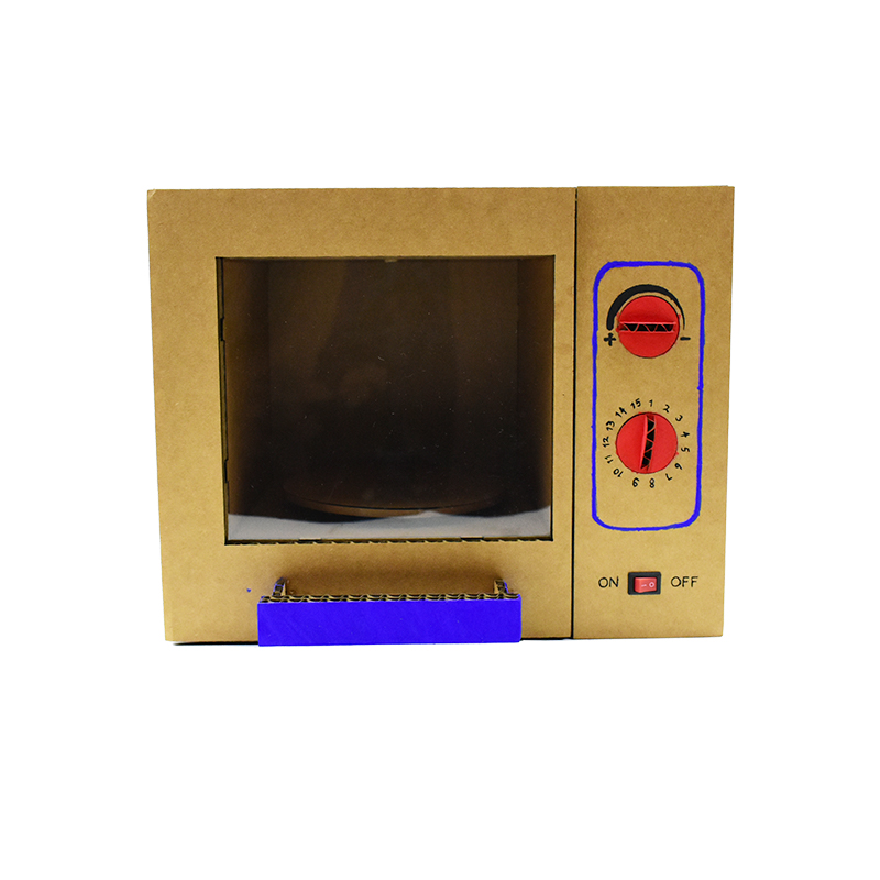 纸板微波炉 纸板手工 手工作业 纸板创意拼装  创客g坊 纸板模型