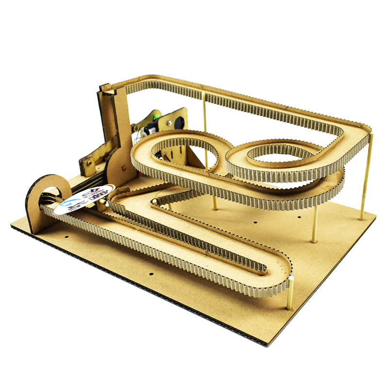 创客g坊环创纸板手工作业小制作  弹珠循环轨道过山车拼装模型