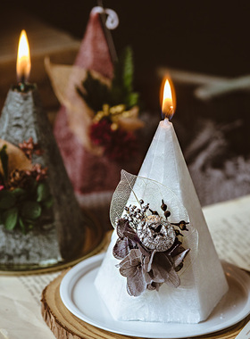 圣诞节装饰蜡烛创意高颜值手作花艺圣诞树蜡烛礼盒生日礼物伴手礼