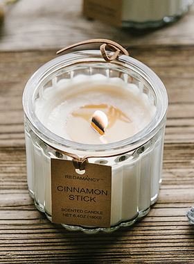 香薰蜡烛香氛精油木芯大豆蜡安神助睡眠卧室无烟家用室内香熏蜡烛