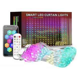 led窗帘灯屏幕打字灯DIY编程字幕彩灯幻彩瀑布灯带智能广告气氛灯
