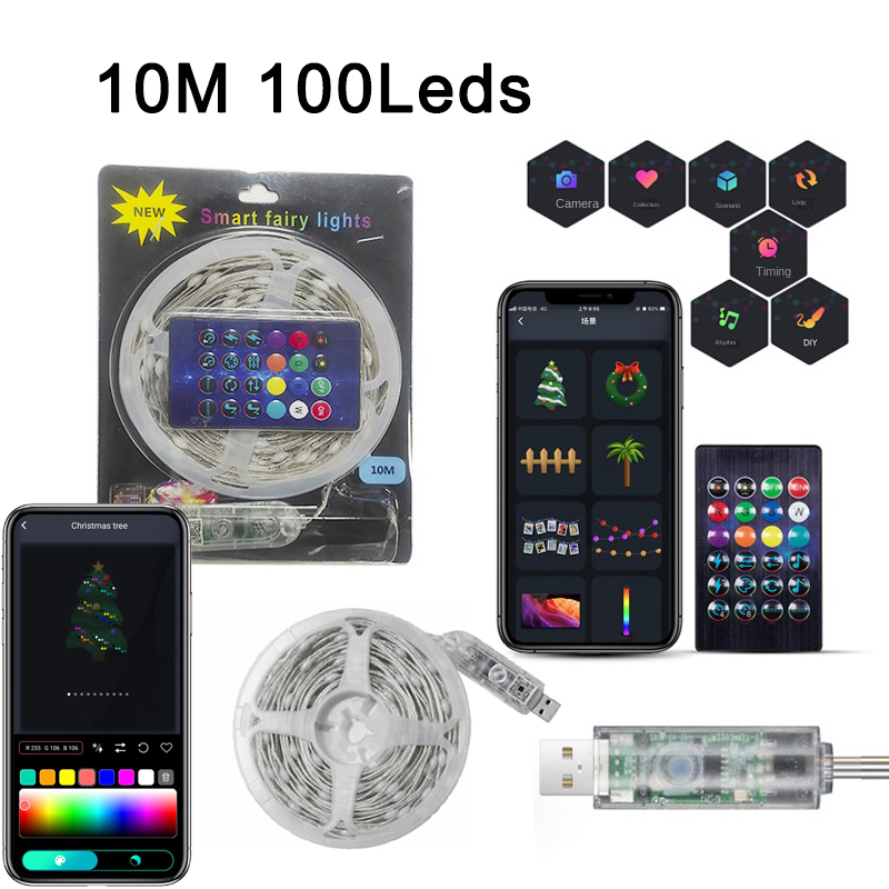 APP智能点控LED幻彩灯串庭院装饰