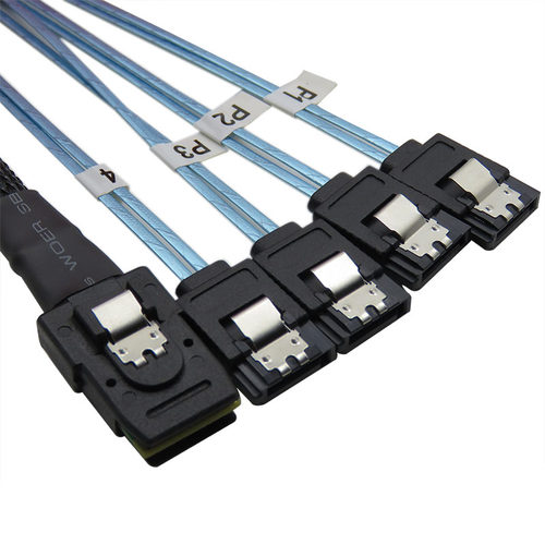 SFF-8087 mini SAS转SATA数据线 4×SATA转mini SAS 36PIN连接线