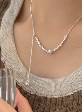 持恒S925纯银重工碎银子项链女2026女韩国新款ins百搭小众锁骨链