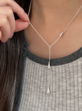 韩国韩版持恒S925纯银水滴流苏项链女2026新款轻奢气质时尚锁骨链