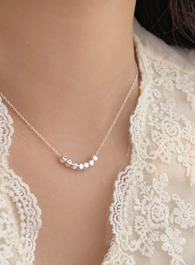 持恒S925纯银简约轻奢小银豆项链女韩国ins潮气质爆款夏季锁骨链