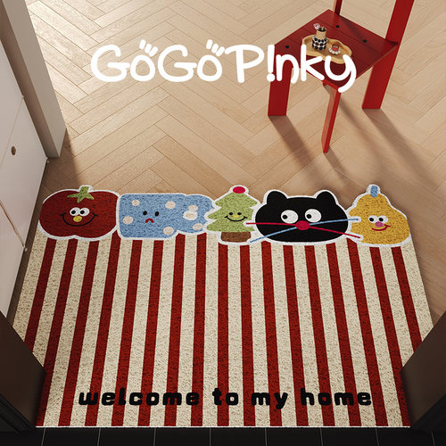 红色丝圈圣诞新年氛围感地垫门垫可裁剪玄关进门除尘耐脏耐磨脚垫