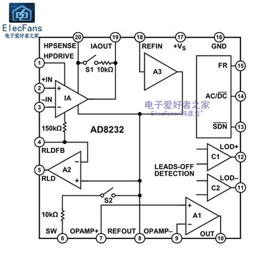 AD8232心电图监测生理身体指标测量板脉搏跳动心脏传感器创客模块