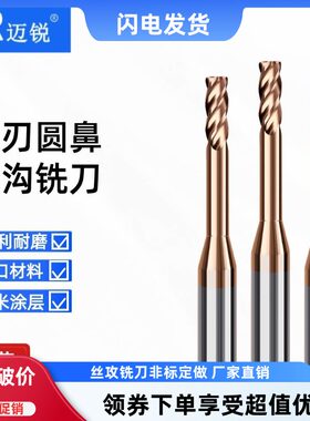 钨钢深沟圆鼻铣刀钢用长颈避空加长牛鼻刀合金铣刀D1R0.2 D2R0.5