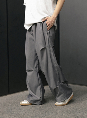 BPCALL25SS 三褶西裤日系阔腿裤流坠感夏季新品宽松男女通款