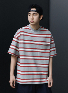 BPCALL25SS 美式复古宽松条纹T恤2 CityBoy日系春夏新品男女通款