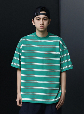 BPCALL25SS 美式复古宽松条纹T恤1 CityBoy日系春夏新品男女通款