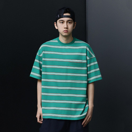 BPCALL25SS 美式复古宽松条纹T恤1 CityBoy日系春夏新品男女通款