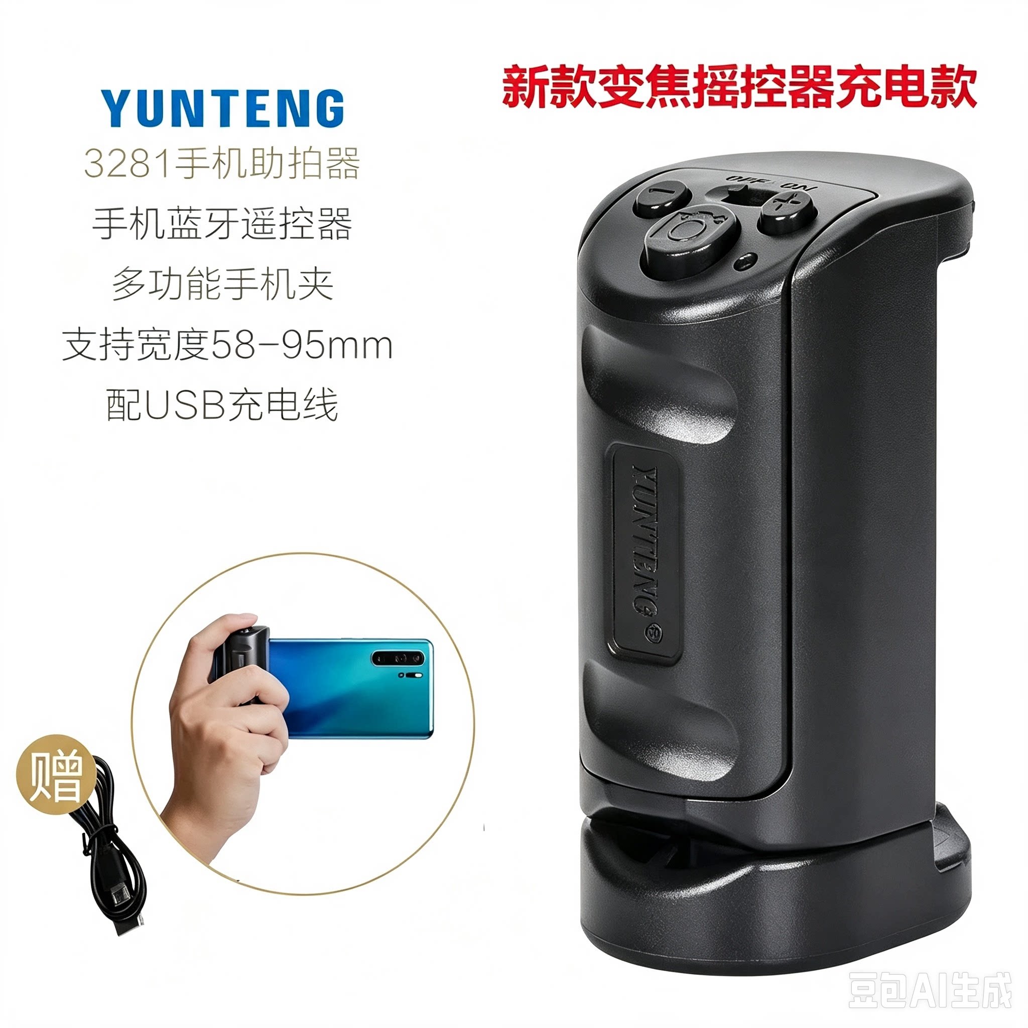 手机变焦放大缩小助拍器无线手柄蓝牙拍照遥控器可拆卸云腾自拍器