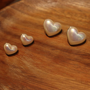 AimeeDesign 马贝珍珠心形桃心耳环小众设计复古气质百搭耳钉耳饰