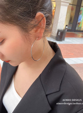 AimeeDesign 欧美大耳圈粗圈圈气质夸张网红水原同款hoop风耳环