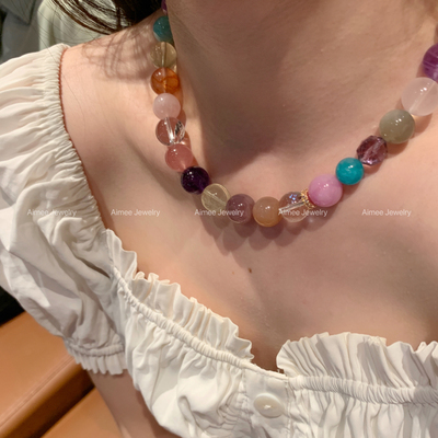 精品多宝天然水晶项链明星同款