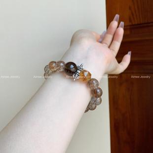 富婆都在戴 招财暴富转运水晶手串 天然黑金超七原创设计款 利