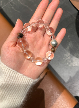 December丨天然白水晶设计款原创双a净体手串串珠 轻奢风收藏级