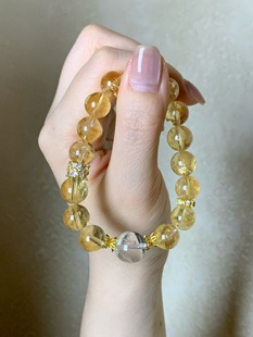 AimeeDesign 黄阿塞天然水晶招财气质高贵百搭手串手链