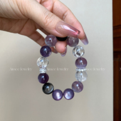 慧光 九紫离火转运天然紫水晶手串高级原创设计 大珠大手串手链