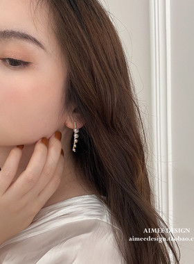 AimeeDesign 韩国网红ins东大门个性珍珠设计感夸张耳饰耳钉耳环