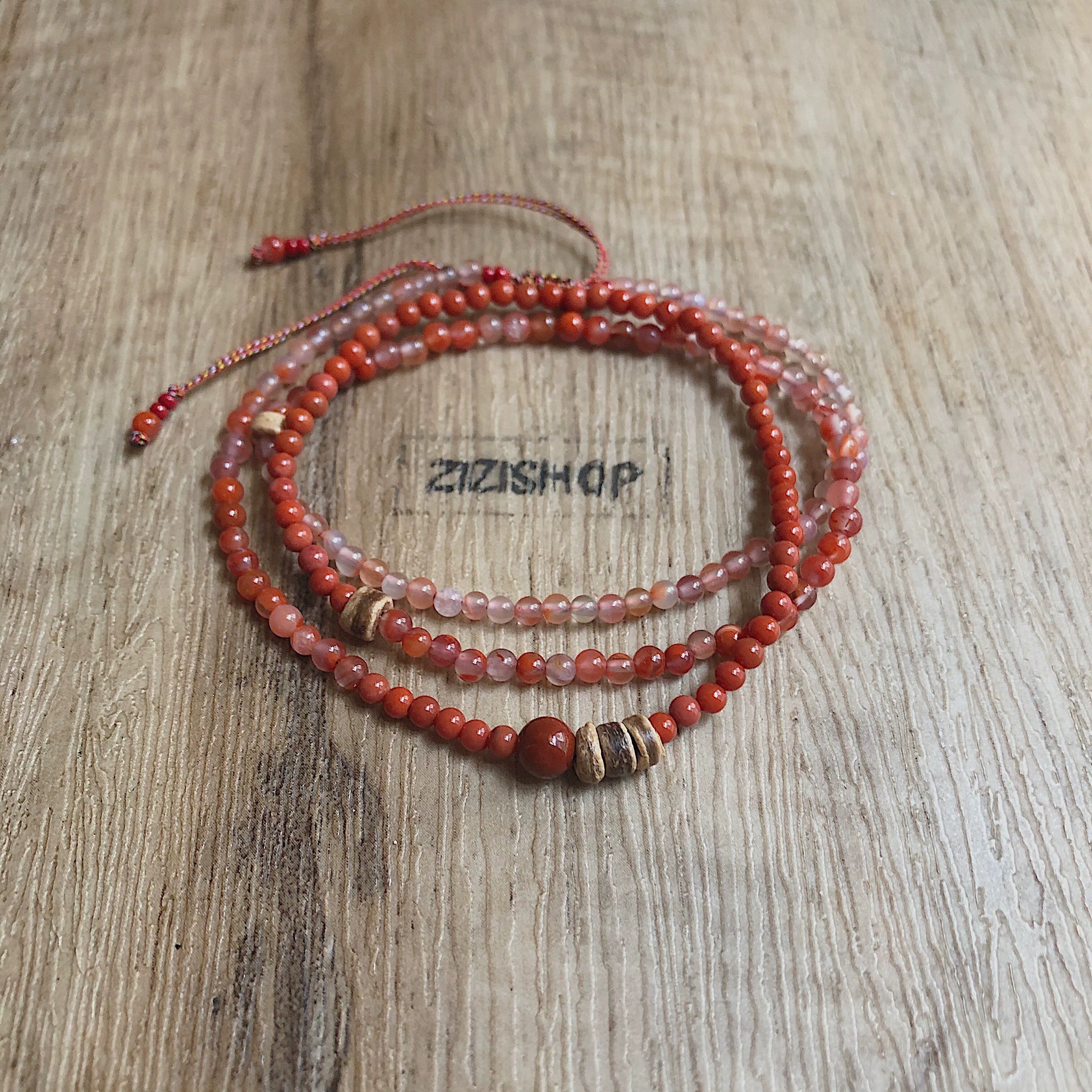 天然南红玛瑙三圈手链小众原创新中式设计渐变红色手编绳送礼物女,饰品/流行首饰/时尚饰品新,手饰/手串,淘宝优惠券,粉丝福利购,淘宝优惠卷