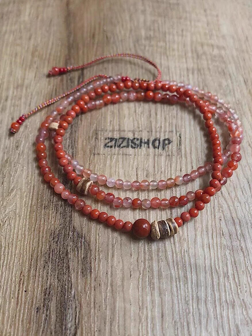 LIANGSHAN RED|여성을 위한 천연 남부 붉은 마노 페르시 팔찌 틈새 원래 디자인 쥬얼리 DIY 핸드 로프의 세 원