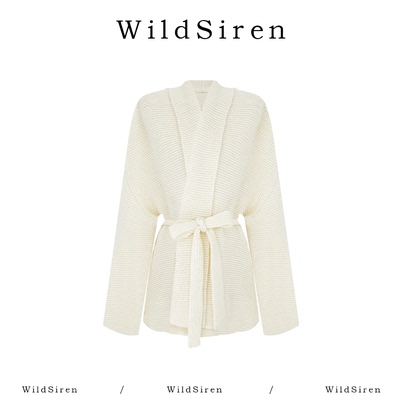 【Wildsiren】秋冬中长款百搭宽松抗起球羊毛混纺针织外套370043