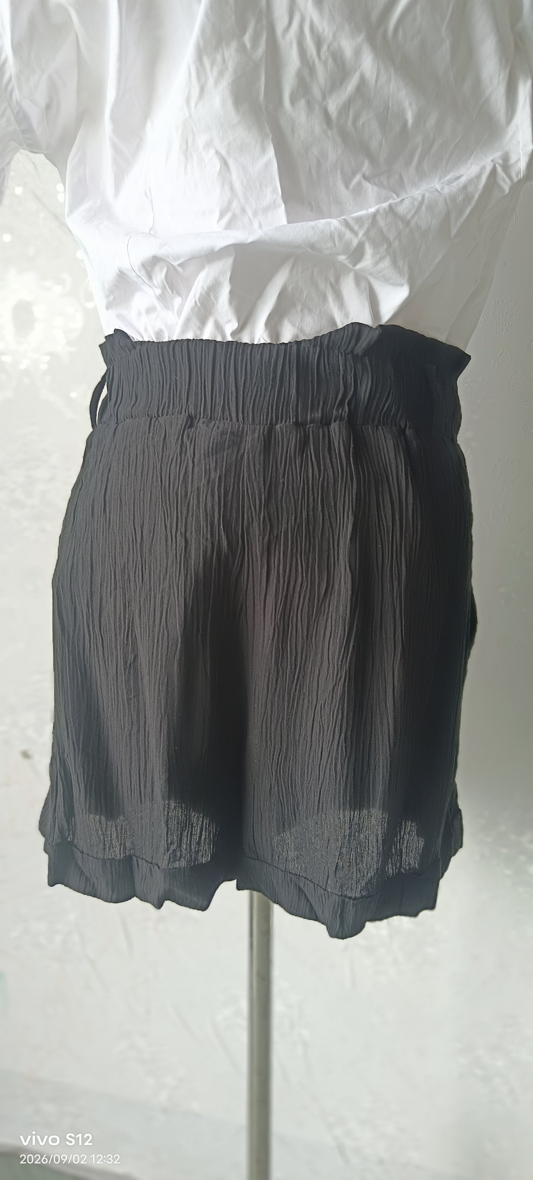 库存清仓女装女款中腰百搭休闲短裤松紧腰004图片